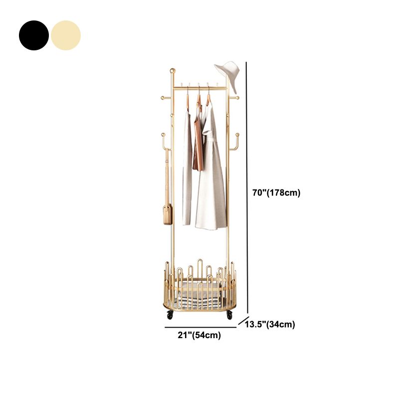 Eigentijdse hal boom gewoon vrij staande metalen kaprek met spiegel