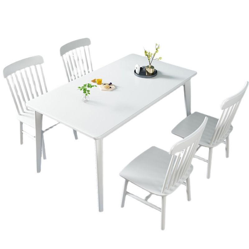 Minimalist Solid Wood Rectangle Shape Dining Table Kitchen Dining Table with 4 Legs Base Clearhalo ' dining_table' 'Dining Tables & Seating' 'Dining Tables' 'furn' 'furn_dining_table' 'Furniture' 'furniture_dining_table' 'Kitchen & Dining Furniture' 'kitchen&dining_furn' 'kitchen' 'kitchen_dining_table' 1200x1200_80f3248d-bb43-4a1e-89fe-9fbb557da761