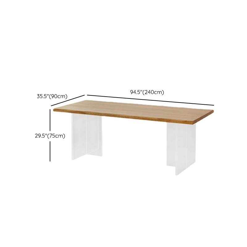 Industrial Double Pedestal Dining Table Pine Wood Table for Dining Room Clearhalo 'Dining Tables & Seating' 'Dining Tables' 'dining_table' 'furn' 'furn_dining_table' 'Furniture' 'Kitchen & Dining Furniture' 1200x1200_80f45196-7699-4bfb-94de-c6892fb49c56