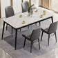 Glam Style Stone Dining Table 4 Metal Legs Table Home Rectangle Dining Table Clearhalo 'Dining Tables & Seating' 'Dining Tables' 'dining_table' 'furn' 'furn_dining_table' 'Furniture' 'furniture_dining_table' 'Kitchen & Dining Furniture' 1200x1200_80f45cf0-3065-4c3a-b8ef-e5812e9941ec