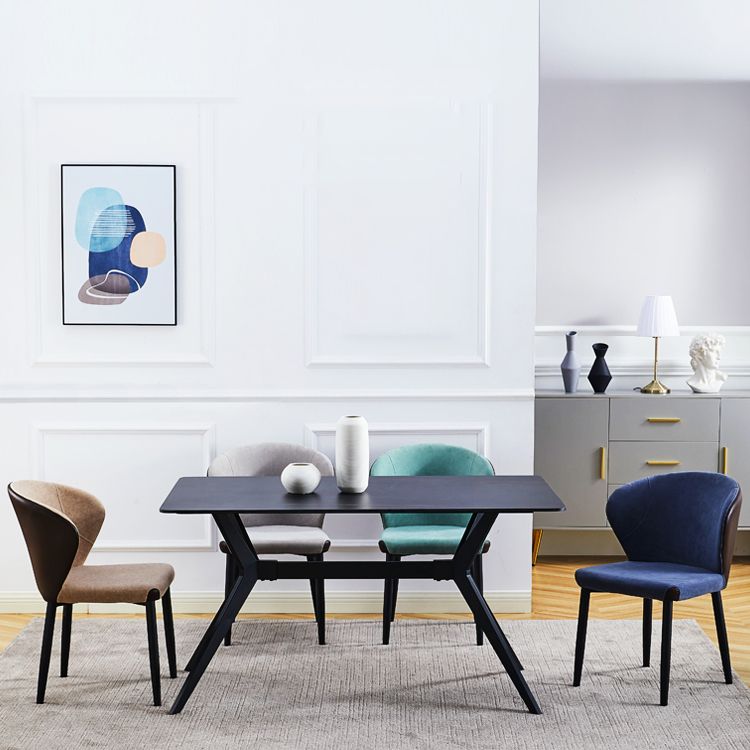 Matte Finish Contemporary Dining Side Chair Leather Wingback Dining Chair Clearhalo ' kitchen&dining_furn' 'Dining Chairs' 'Dining Tables & Seating' 'dining_chair' 'furn' 'furn_dining_chair' 'Furniture' 'furniture_dining_chair' 'Kitchen & Dining Furniture' 'kitchen' 1200x1200_80f4f534-71d2-4aad-b30f-0ec703c6ddd6