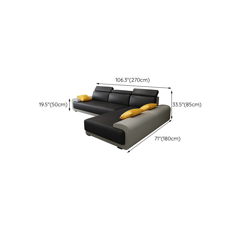 Hedendaagse faux lederen sectionele bank kussen bovenarmkussens zitplaatsen voor woonkamer