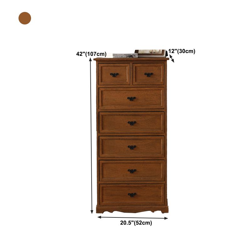 Casse di deposito verticale da 12 "W il torace in legno vintage con cassetti