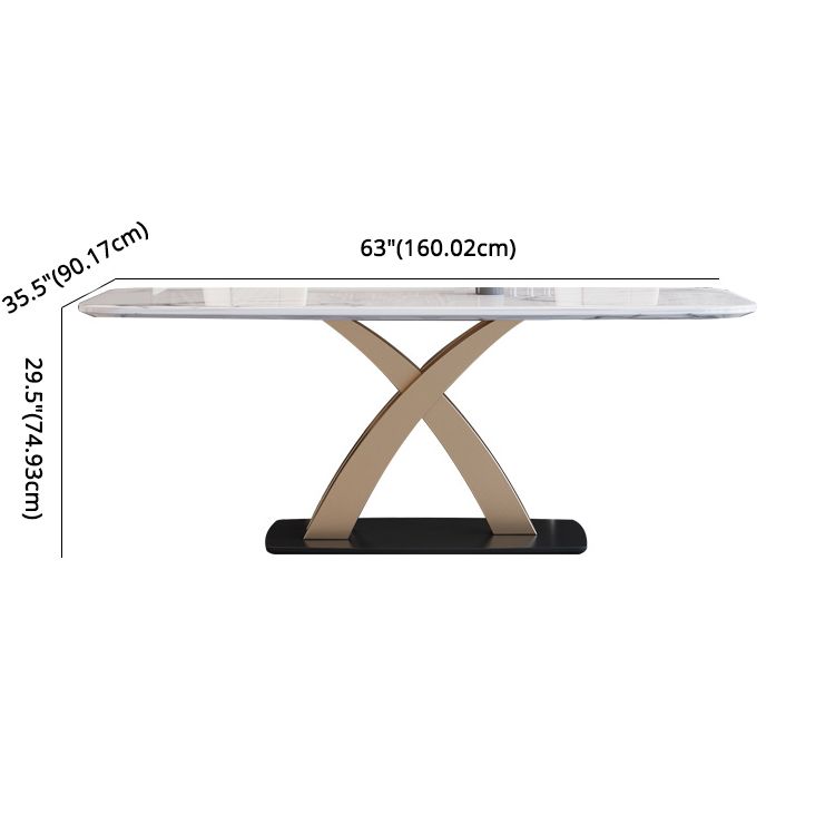 Modern Style Marble Table with White Rectangle Shape Table for Home Use Clearhalo 'Dining Room Sets' 'Dining Tables & Seating' 'dining_room_set' 'furn' 'furn_dining_room_set' 'Furniture' 'furniture_dining_room_set' 'Kitchen & Dining Furniture' 'kitchen&dining_furn' 'kitchen' 1200x1200_80face2b-6bc6-4e29-abe9-42507e8fb27a