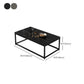 Mesa de centro simple rectangular de estilo moderno con estante - 16.5" H