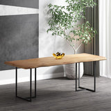 インダストリアルウッドダイニングセット1/2/5ピースブラックベースダイニング家具