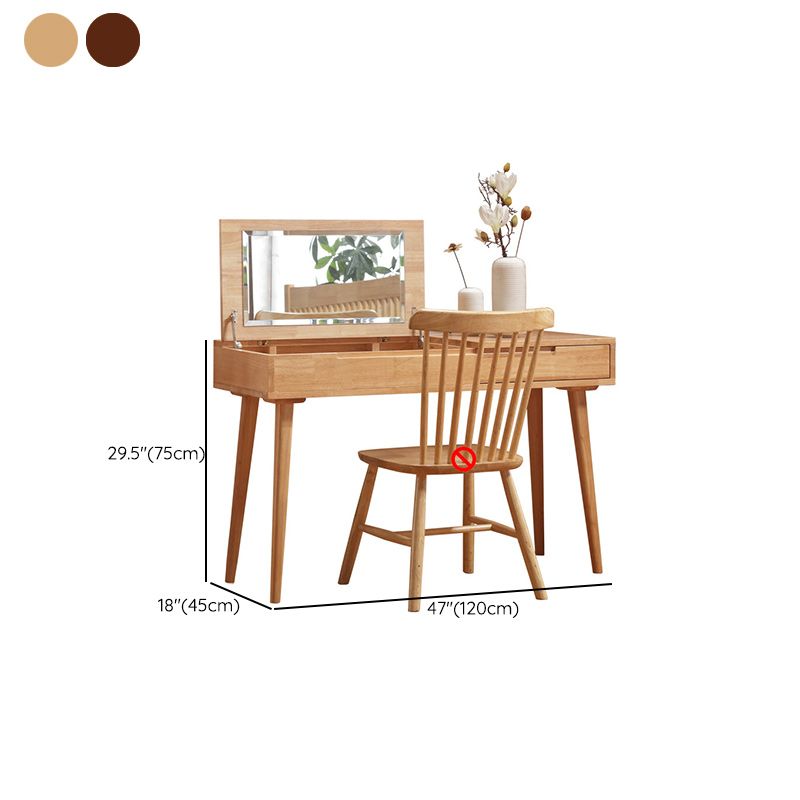 17.71 "Table de vanité de large avec tiroir table de maquillage en bois en bois