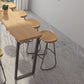 Natural Solid Wood Bar Table Industrial Specialty Bar Height Pub Table with Sled Base