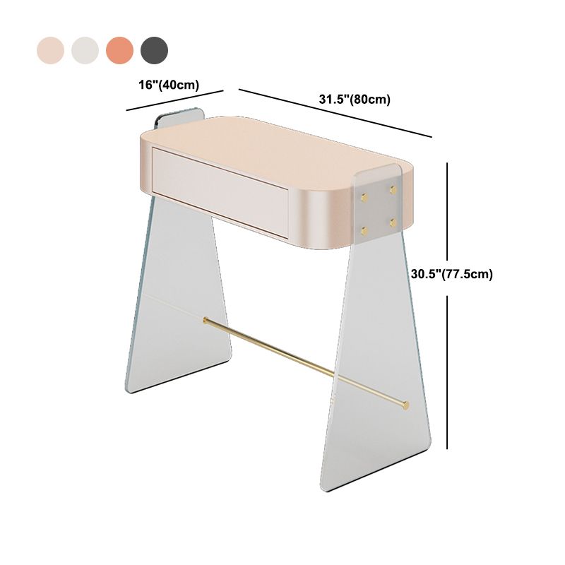 Contemporain 1 tiroir Maquillage Vanité Bureau en bois et coiffeur en acrylique