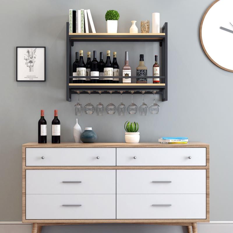 Metal Wall Mounted Wine Glass Stemware Rack Holder Industrial Wine Rack Kit Clearhalo 'furn' 'furn_wine_racks' 'Furniture' 'Kitchen & Dining Furniture' 'Wine Racks' 'wine_racks' 1200x1200_8101293b-a194-498e-951e-6c93f9dee1de