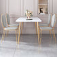 Scandinavian Style Sintered Stone Dining Table Set with Rectangle Table and Gold Legs Dining Set Clearhalo 'Dining Room Sets' 'Dining Tables & Seating' 'dining_room_set' 'furn' 'furn_dining_room_set' 'Furniture' 'furniture_dining_room_set' 'Kitchen & Dining Furniture' 'kitchen&dining_furn' 'kitchen' 1200x1200_8101e165-91dc-4199-be75-cfacd8de91b1