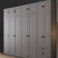 Contemporary Grey Wardrobe Armoire Engineered Wood Wardrobe Closet