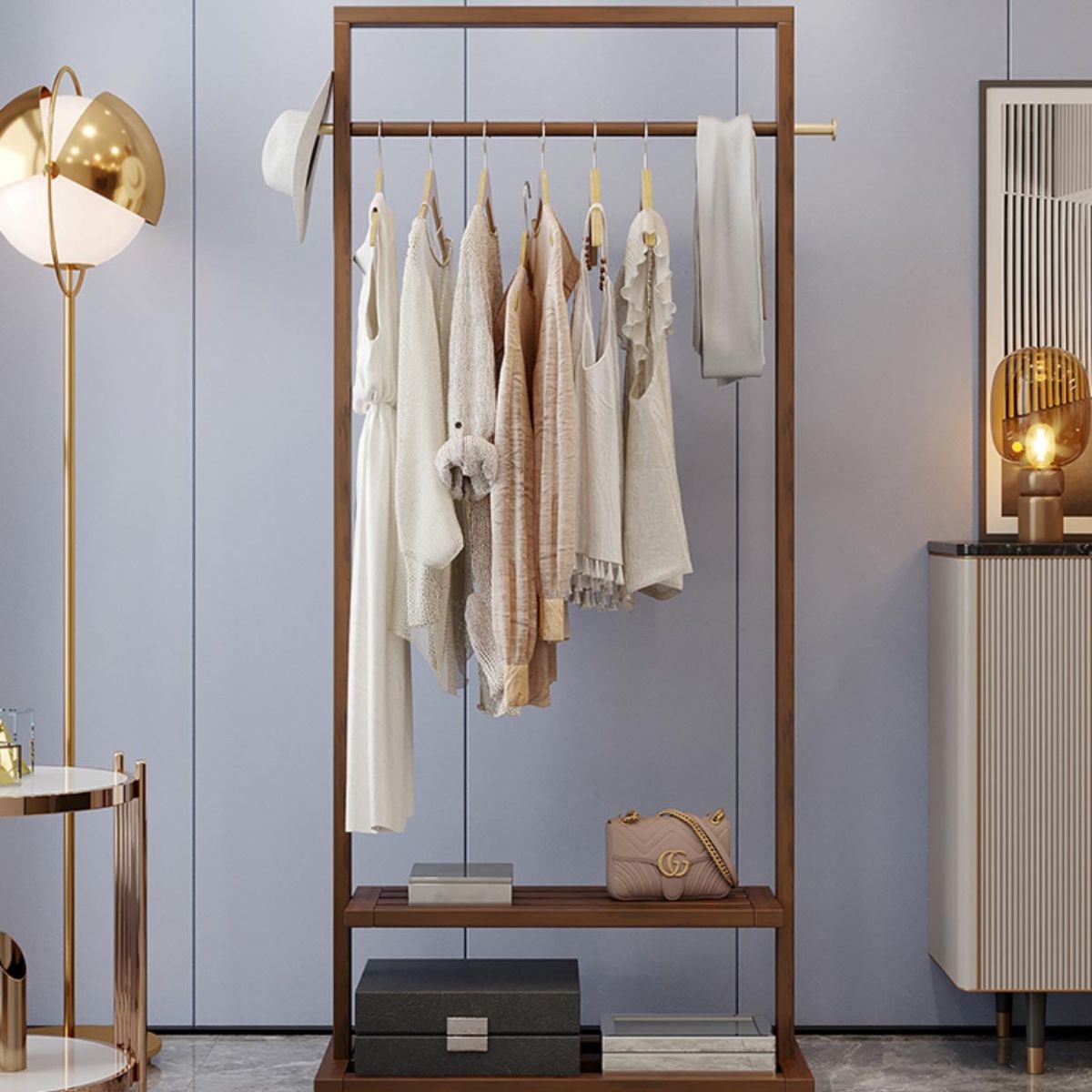 Contemporary Bedroom Armoire Solid Wood Storage Cabinet with Shelves Clearhalo 'Armoires & Wardrobes' 'armoires_wardrobes' 'Bedroom Furniture' 'furn' 'furn_armoires_wardrobes' 'Furniture' 1200x1200_81032d1e-791a-4472-b69a-c910cc46190e