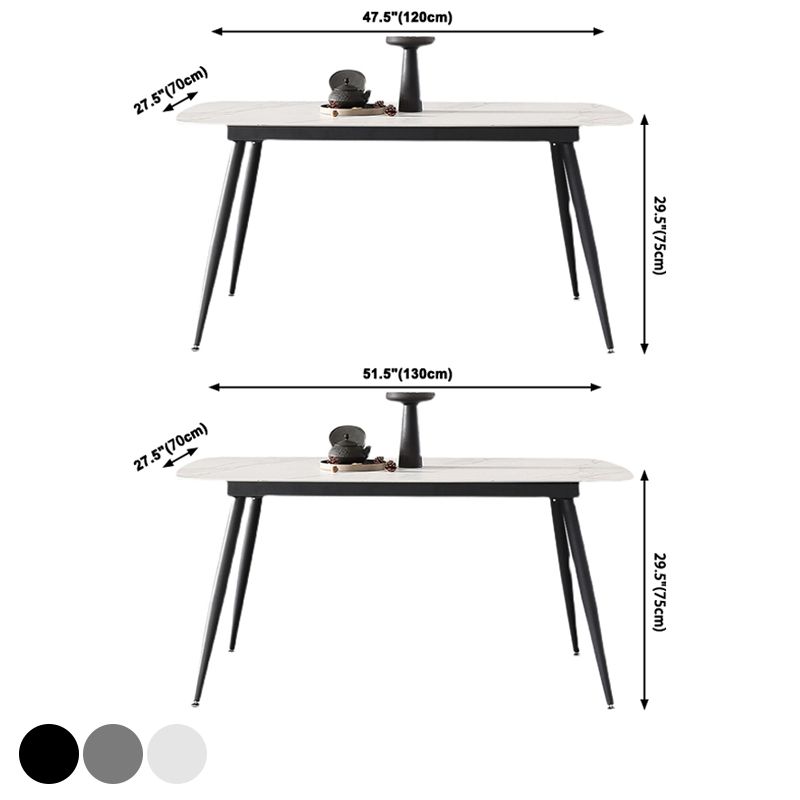Rectangle Dining Table Modern Sintered Stone Furniture with Metallic Base Clearhalo ' dining_table' 'Dining Tables & Seating' 'Dining Tables' 'furn' 'furn_dining_table' 'Furniture' 'furniture_dining_table' 'Kitchen & Dining Furniture' 'kitchen&dining_furn' 'kitchen' 'kitchen_dining_table' 1200x1200_81039f73-7bd5-4610-9fe3-6deba9b15024