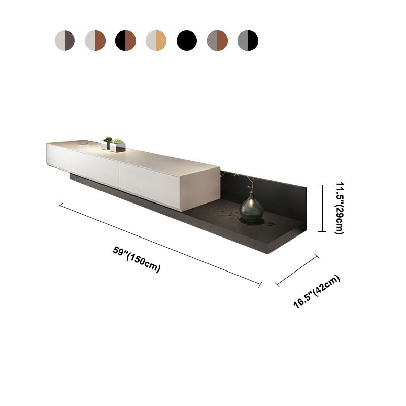 Stand de TV TV de 3 cortavimentación de madera ajustable de madera, 16.5 "D x 11.5" H