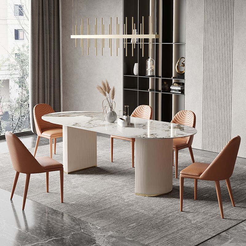 Oval Double Pedestal Furniture Traditional Luxury Dining Site Table for Home Clearhalo ' dining_table' 'Dining Tables & Seating' 'Dining Tables' 'furn' 'furn_dining_table' 'Furniture' 'furniture_dining_table' 'Kitchen & Dining Furniture' 'kitchen&dining_furn' 'kitchen' 'kitchen_dining_table' 1200x1200_8105d1f3-d5e7-4de9-adad-74fdcb6fcb71