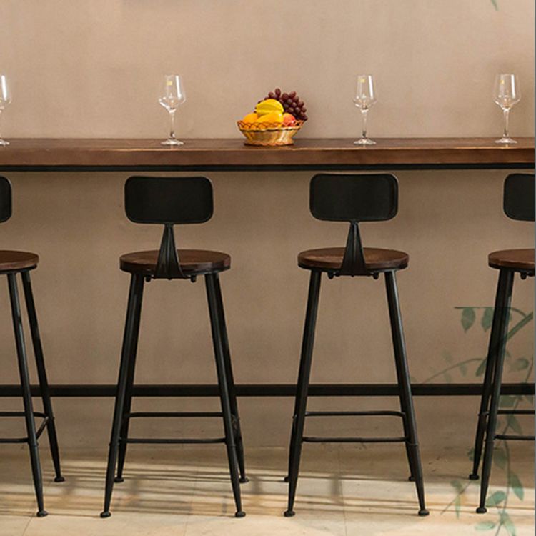Dark Brown Bar Set with Pine Wood Top 1/2/5/9 Pieces Industrial Rectangle Pub Table Set Clearhalo 'Bar Furniture' 'furn' 'furn_home_bar_bar_sets' 'Furniture' 'Home Bars & Bar Sets' 'home_bar_bar_sets' 'Kitchen & Dining Furniture' 1200x1200_81061bec-e2d6-43e0-9b57-a3e60caa620d