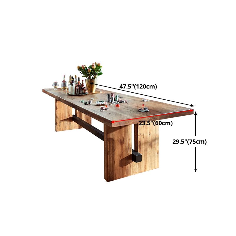 Rectangle Industrial Table Pine Solid Wood Top Indoor Table with Trestle base Clearhalo ' dining_table' 'Dining Tables & Seating' 'Dining Tables' 'furn' 'furn_dining_table' 'Furniture' 'furniture_dining_table' 'Kitchen & Dining Furniture' 'kitchen&dining_furn' 'kitchen' 'kitchen_dining_table' 1200x1200_810729ae-1a52-4c3e-8560-13a790bf4895