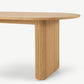 Modern Pine Wood Dining Table Oval Wooden Table with Double Pedestal