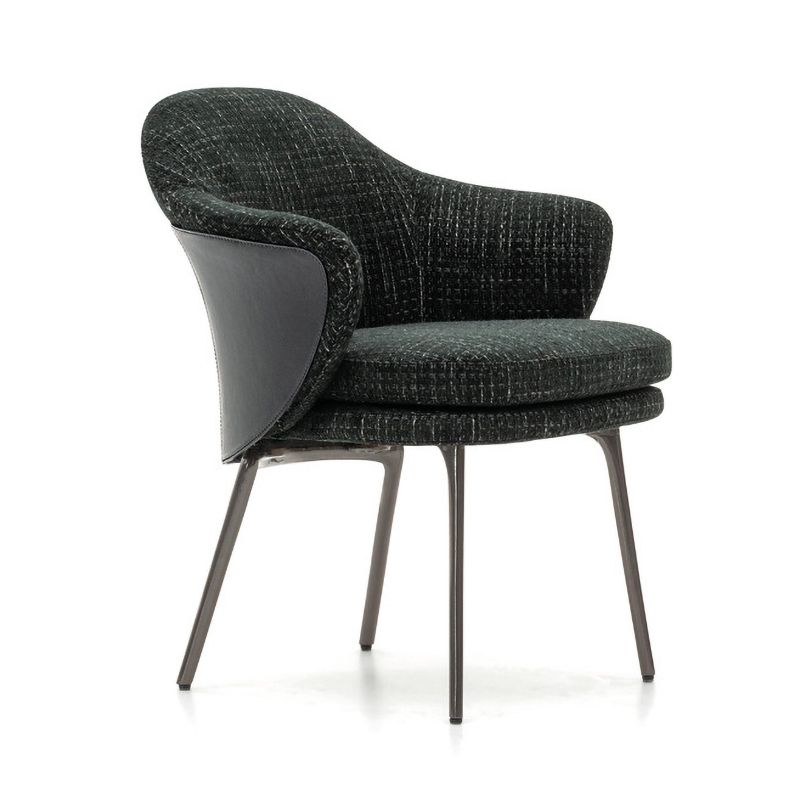 Silla de brazo casero de tela contemporánea sólida sólida silla de comedor