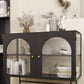 Industrial Curio Cabinet Metal Glass Doors Storage Cabinet for Living Room