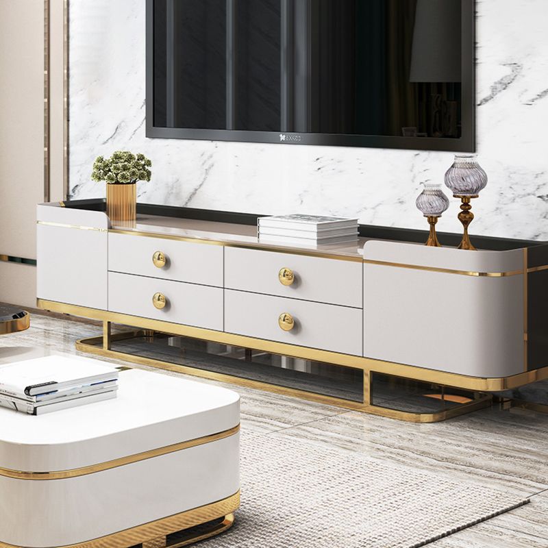Glam Stone Stand Console Console multimediale di archiviazione chiusa con cassetti per soggiorno