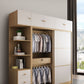 Modern Artificial Wood Wardrobe Freestanding Wardrobe with Sliding Doors