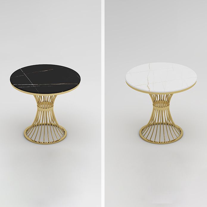 Round Sintered Stone Two-Color Dining Table Glam Pedestal Table for Dining Room Clearhalo ' dining_table' 'Dining Tables & Seating' 'Dining Tables' 'furn' 'furn_dining_table' 'Furniture' 'furniture_dining_table' 'Kitchen & Dining Furniture' 'kitchen&dining_furn' 'kitchen' 'kitchen_dining_table' 1200x1200_810d1c4e-d279-4a20-a93a-59e453b04352