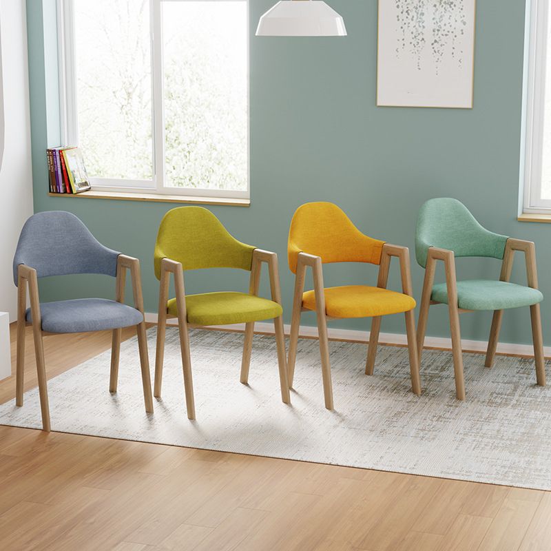 Home Nordric Arm Chair Open Back Wood Stackable Dining Room Chair with Sponge cushion Clearhalo ' kitchen&dining_furn' 'Dining Chairs' 'Dining Tables & Seating' 'dining_chair' 'furn' 'furn_dining_chair' 'Furniture' 'furniture_dining_chair' 'Kitchen & Dining Furniture' 'kitchen' 1200x1200_810eb2f9-4dd5-4d03-82c0-0d263826361d