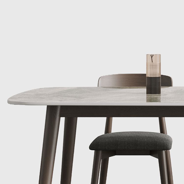 Mid-Century Modern Dining Table Rectangle Stone Top 4 Legs Dining Site Table Clearhalo 'Dining Tables & Seating' 'Dining Tables' 'dining_table' 'furn' 'furn_dining_table' 'Furniture' 'furniture_dining_table' 'Kitchen & Dining Furniture' 'kitchen' 'kitchen_dining_table' 1200x1200_810fbd5b-a846-4efc-8c09-ea87161b9fed