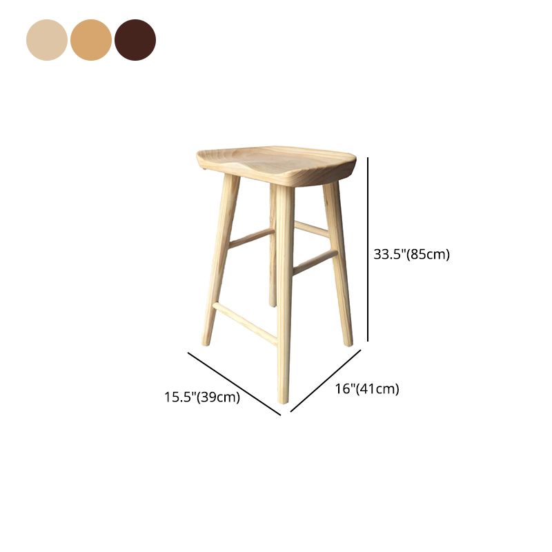 Modern Armless Backless Counter StoolWood Cafe Bar Stool with Wooden Seat and Pedal Clearhalo 'Bar Furniture' 'Bar Stools' 'bar_stools' 'furn' 'furn_bar_stools' 'Furniture' 'furniture_bar_stools' 'Kitchen & Dining Furniture' 1200x1200_81117b77-e130-4a38-a860-68e6589b178f