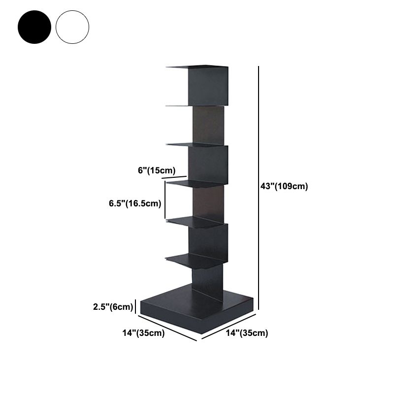 13.8" Wide Corner Shelf Bookcase Modern Metal Bookcase Multi Tiers Closed Back