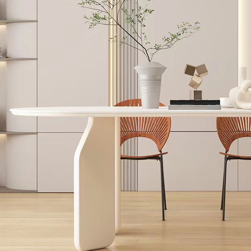 Massief houten eettafel Witte moderne eettafel voor eetkamer