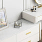 White Make-up Vanity 17.71" Wide Makeup Vanity Desk Table with 6 Drawers Clearhalo 'Bedroom Furniture' 'furn' 'furn_makeup_vanities' 'Furniture' 'Makeup Vanities' 'makeup_vanities' 1200x1200_8114f360-22fb-4645-8a90-293432ebfcfe
