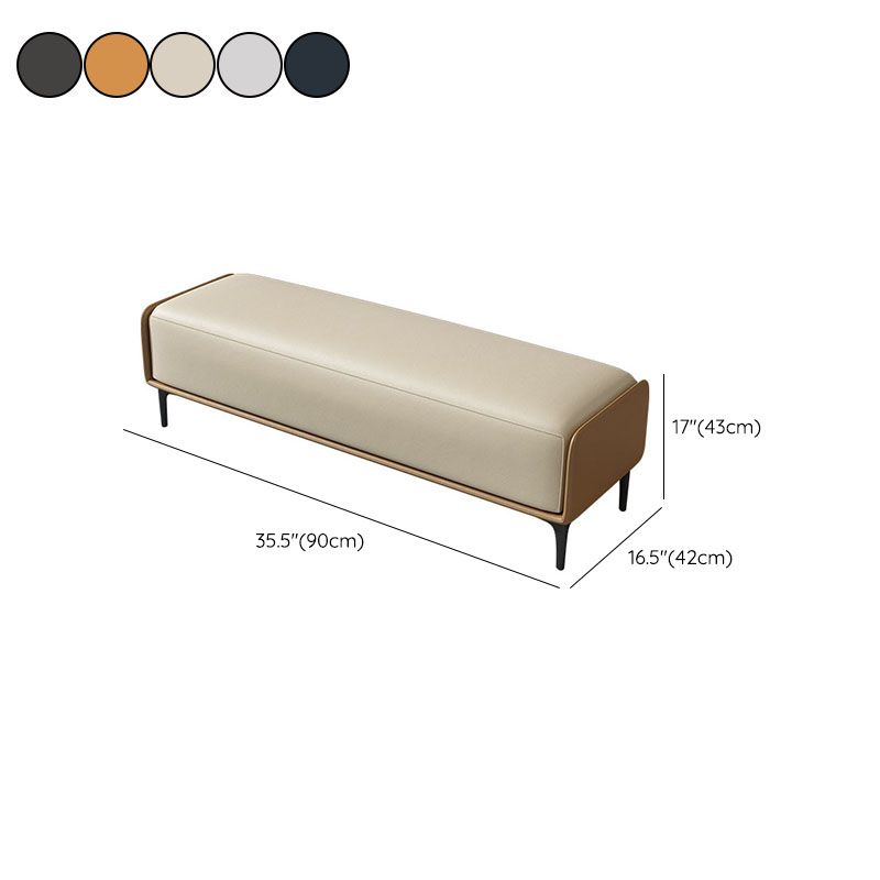 Rectangle Entryway Bench Modern Cushioned Seating Bench with Metal Legs Clearhalo 'Benches' 'Chairs & Seating' 'furn' 'furn_benches' 'Furniture' 'Living Room Furniture' 1200x1200_81152262-d052-4e91-b1da-57e9f413d52b