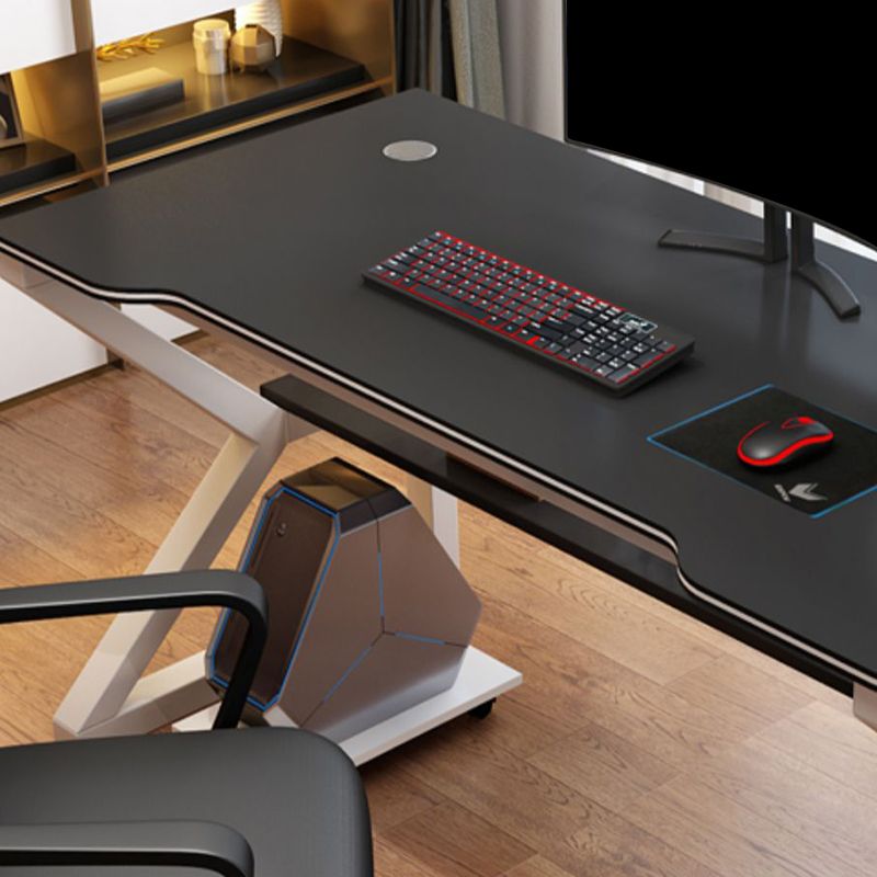 Escritorio moderno de oficina acabado antiguo escritorio de computadora de madera con patas de metal