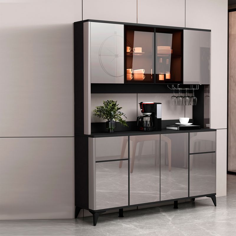 Consejo lateral contemporáneo Gabinete aparador de madera de imitación con luces para la cocina