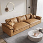 Pillow Top Arm Sofa & Chaise Faux Leather Cushions Loose Back Sofa