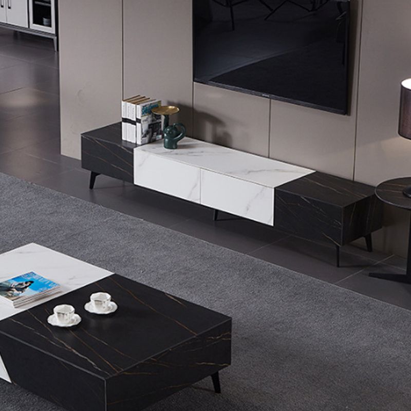 Modern Stone TV Stand Pine TV Media Stand with Drawers for Living Room Clearhalo 'furn' 'furn_tv_stands_entertainment_centers' 'Furniture' 'Living Room Furniture' 'TV Stands & Entertainment Centers' 'TV Stands & Media Storage Furniture' 'tv_stands_entertainment_centers' 1200x1200_811a84db-54b1-43cc-9327-290d49b9e42c