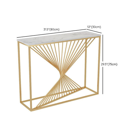 Marble Glam Console Table 31.5" Tall Rectangle Accent Table for Hall