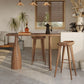 Mesa de bar rectangular de estilo industrial, juego de mesa de bar de madera de 1/2/3 piezas para cocina