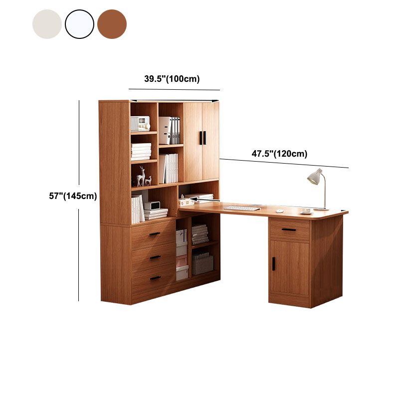 Bureau en bois contemporain Credenza bureau rectangulaire avec étagère avec étagère