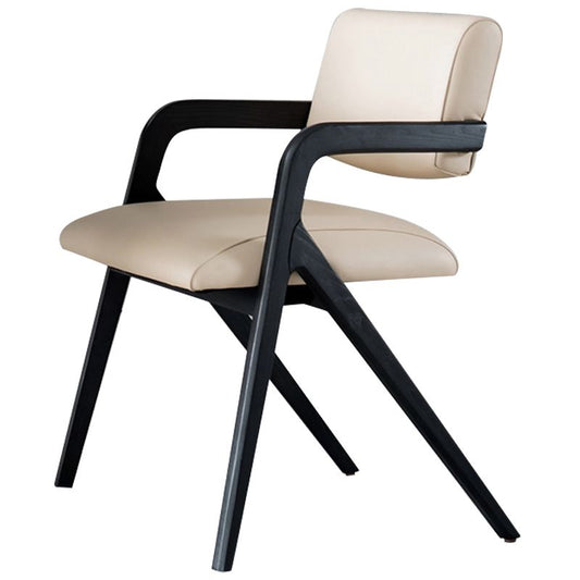 Moderne gepolsterte Armstuhl Haus schwarze Beine fester Holz Essstuhl