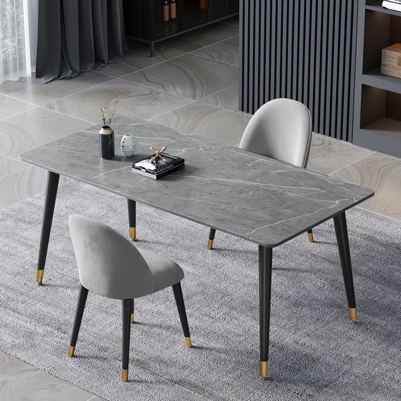 Contemporary Fixed Dining¬†Room¬†Table¬†Set with Metal 4 Legs Base Dining Table Furniture Clearhalo 'Dining Room Sets' 'Dining Tables & Seating' 'dining_room_set' 'Furniture' 'furniture_dining_room_set' 'Kitchen & Dining Furniture' 'kitchen&dining_furn' 'kitchen' 1200x1200_811d7d06-74ea-4e84-9b04-f51ce5299ca3