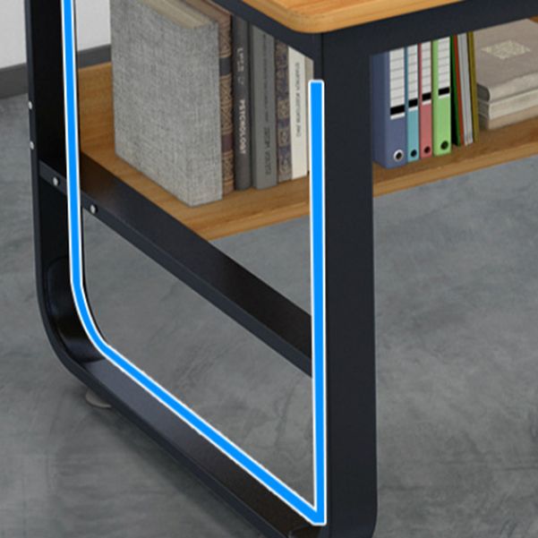 Metalen en houten schrijfbureau rechthoekige kantoorbureau voor slaapkamer