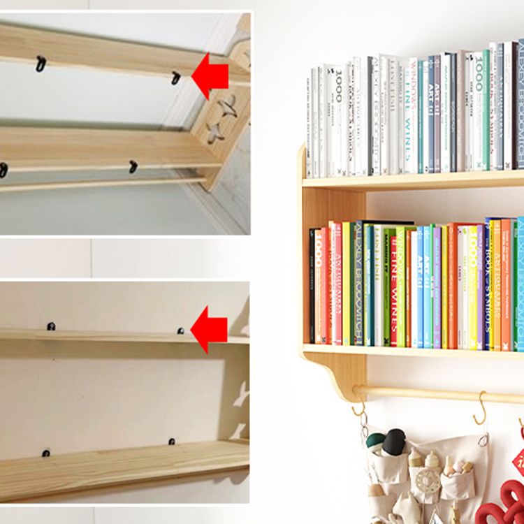 Modern Style Wood Bookshelf Wall Mounted Bookcase for Study Room Clearhalo 'Bookcases' 'furn' 'furn_bookcases' 'Furniture' 'furniture_bookcases' 'Office Furniture' 1200x1200_8120940d-a4a6-4510-90c9-91eda21cb379