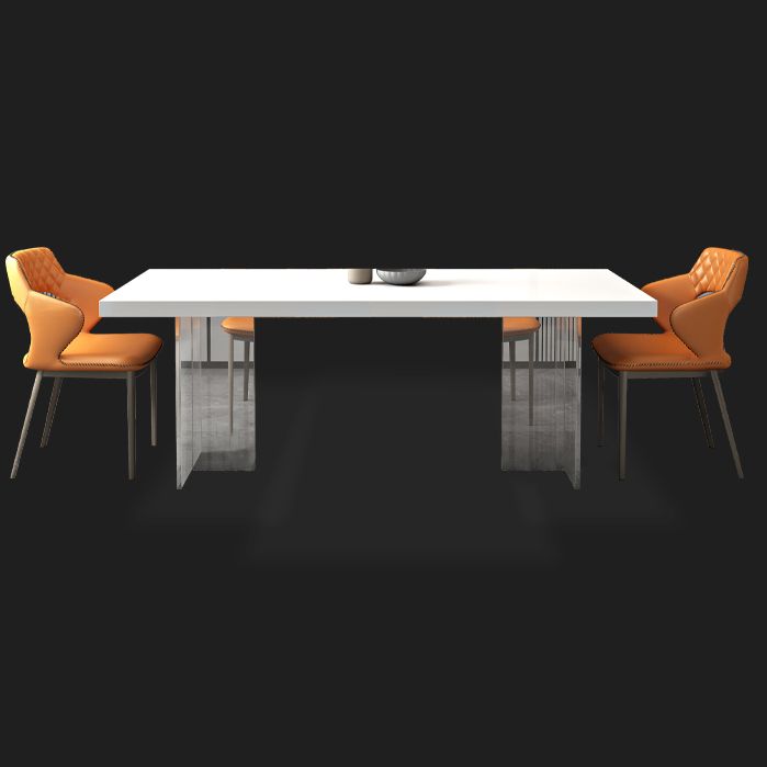 Acrylic Contemporary Rectangular Dining Sintered Stone Dining Table for Kitchen Clearhalo ' dining_table' 'Dining Tables & Seating' 'Dining Tables' 'furn' 'furn_dining_table' 'Furniture' 'furniture_dining_table' 'Kitchen & Dining Furniture' 'kitchen&dining_furn' 'kitchen' 'kitchen_dining_table' 1200x1200_81209db9-2453-46b4-86f0-52e7658cd5da