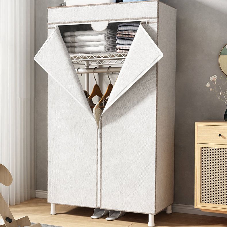 Contemporary Style Wardrobe Steel Wardrobe Closet with Shelves Clearhalo 'Armoires & Wardrobes' 'armoires_wardrobes' 'Bedroom Furniture' 'furn' 'furn_armoires_wardrobes' 'Furniture' 1200x1200_8121785b-e509-43f7-9982-5ba2cb1c08d6