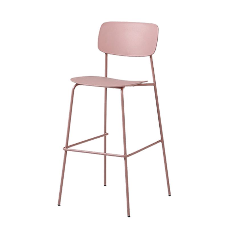 Modern Plastic Bar-stool Square Seat Counter Bar Stool with Metal Legs Clearhalo 'Bar Furniture' 'Bar Stools' 'bar_stools' 'furn' 'furn_bar_stools' 'Furniture' 'Kitchen & Dining Furniture' 1200x1200_8121b2ee-faf1-474a-8349-474cd232b6ef