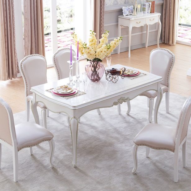 Rectangle Mid-Century Modern Dining Table Oak Solid Wood Table with 4 Legs Clearhalo ' dining_table' 'Dining Tables & Seating' 'Dining Tables' 'furn' 'furn_dining_table' 'Furniture' 'furniture_dining_table' 'Kitchen & Dining Furniture' 'kitchen&dining_furn' 'kitchen' 'kitchen_dining_table' 1200x1200_81230406-5310-4678-a758-b86cb2d6144e